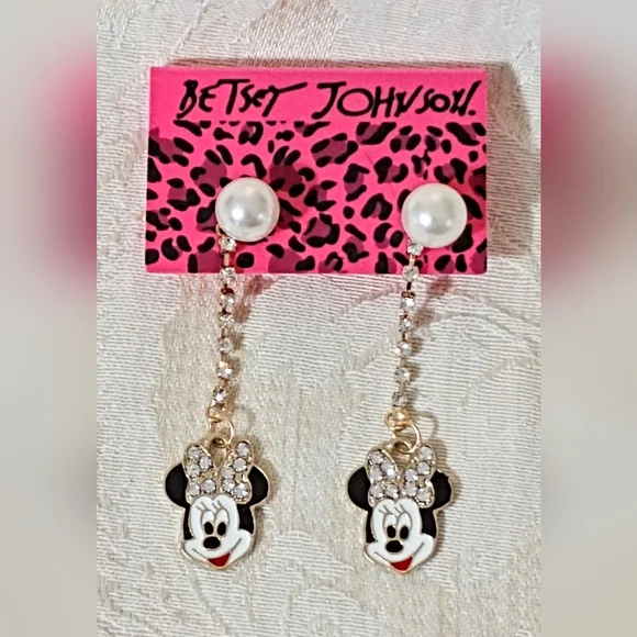 Betsey Johnson Jewelry Minnie Mouse Dangledrop Earrings Clear